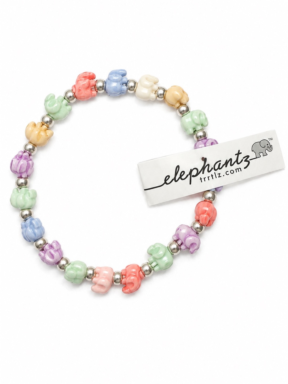 Elephantz Pastel Multi-Color Stretch Bracelet